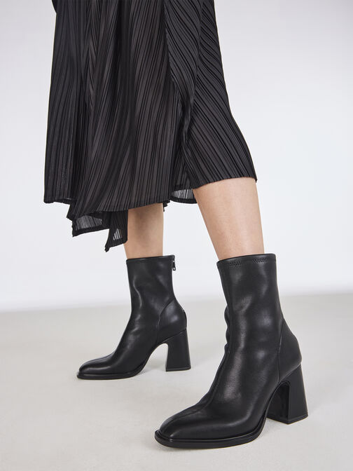 Enkellaarsje - zwart, BLACK, hi-res