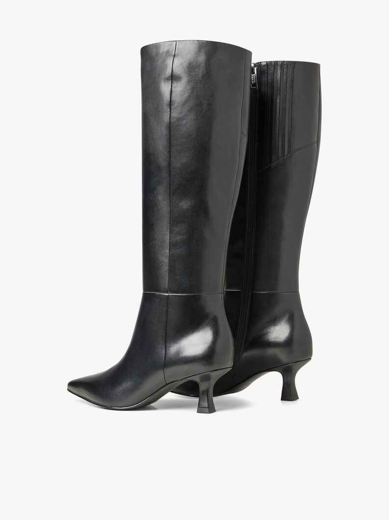 Leather Bootie - black, BLACK, hi-res