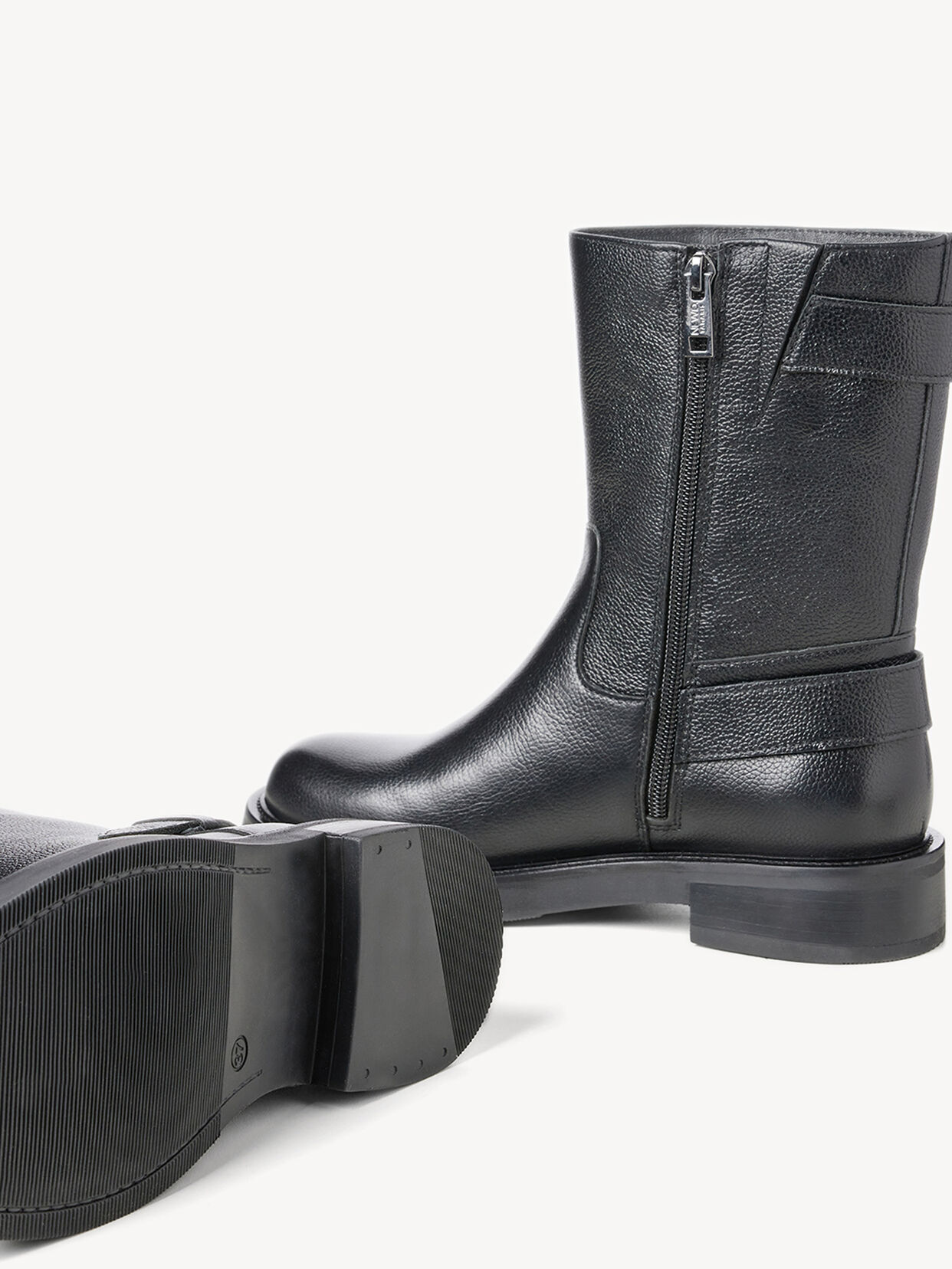 Lederstiefelette - schwarz, BLACK LEATHER, hi-res