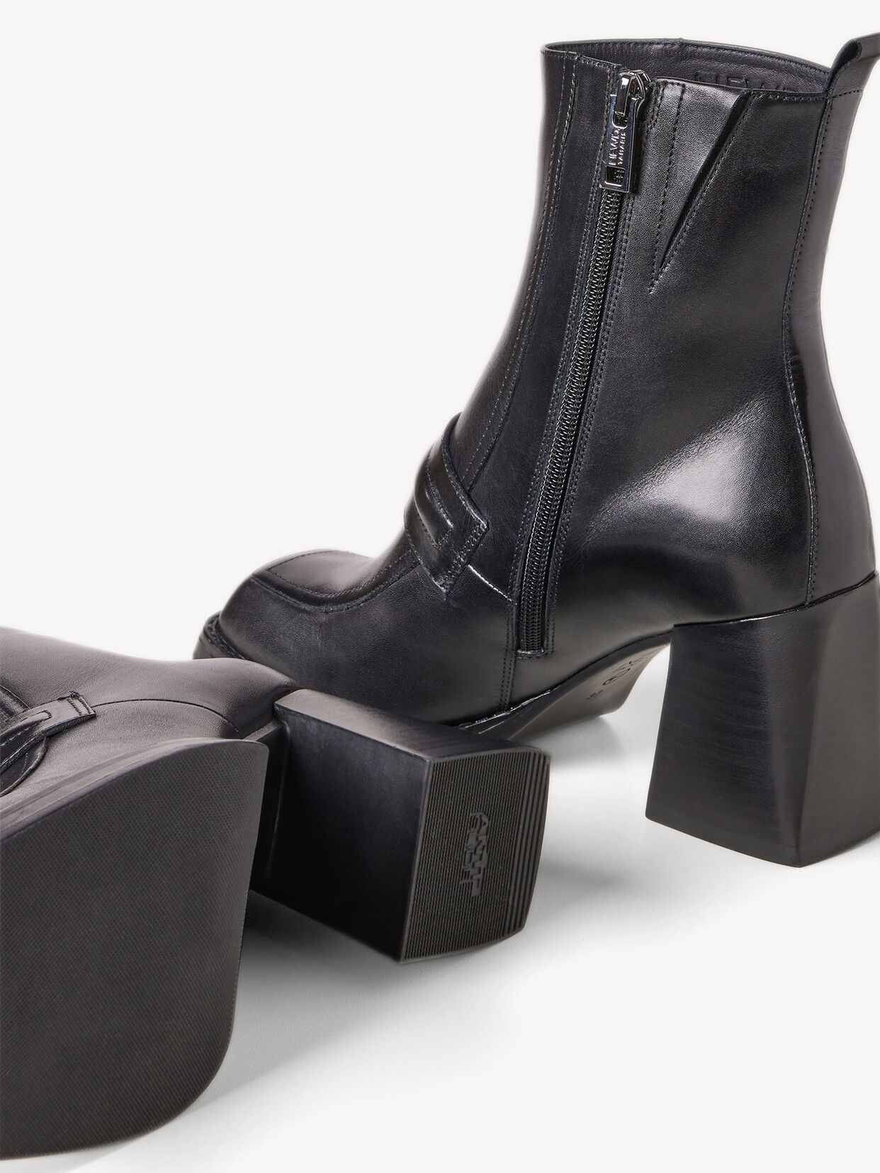 Lederstiefelette - schwarz, BLACK, hi-res