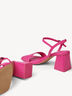 Sandale à talon en cuir - rose fuchsia, rose fuchsia, hi-res