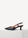 Lederslingpumps - schwarz, BLACK, hi-res