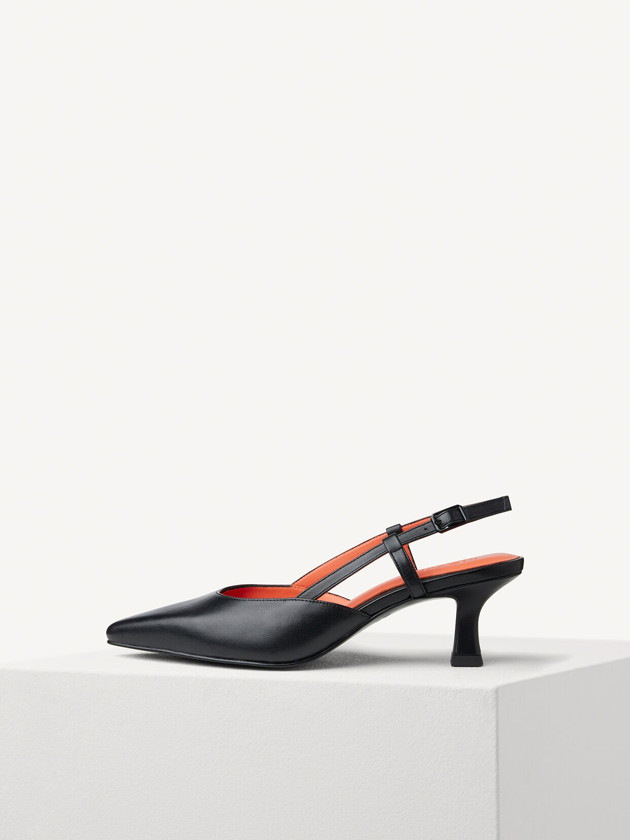 Lederslingpumps - schwarz, BLACK, hi-res