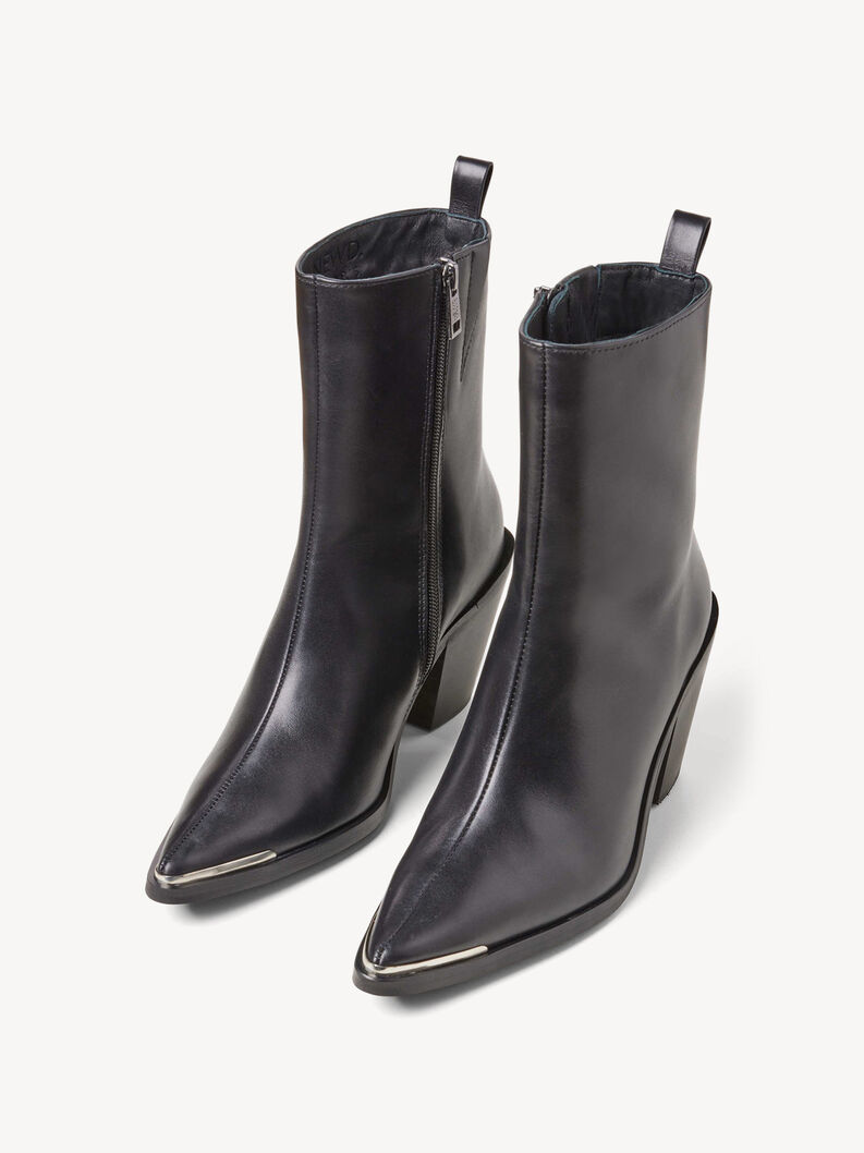 Bottine en cuir - noir, BLACK LEATHER, hi-res