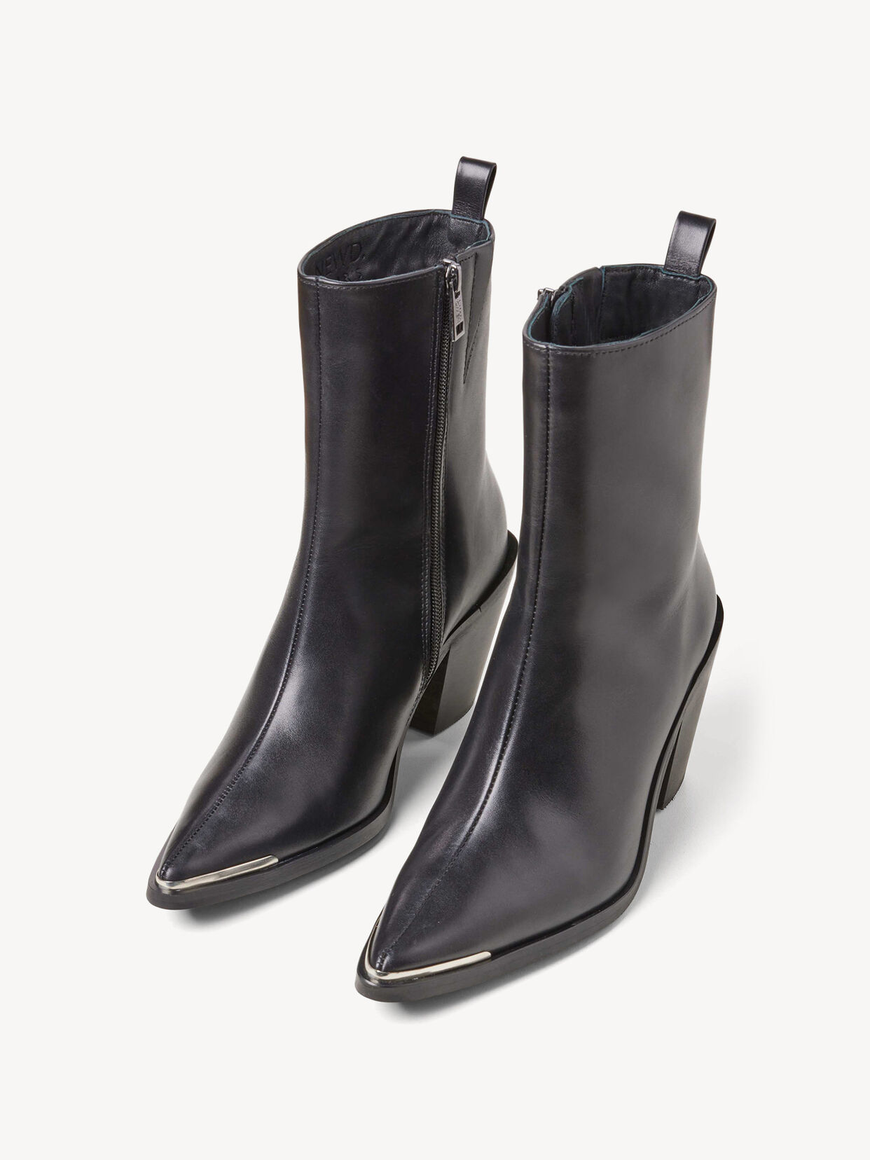 Lederstiefelette - schwarz, BLACK LEATHER, hi-res